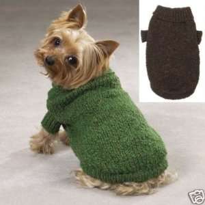  Zack & Zoey Marled Yarn Knit Dog Sweater GREEN MEDIUM 