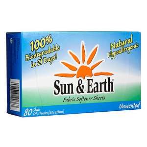 Buy Sun & Earth Fabric Softener Sheets, Unscented & More  drugstore 
