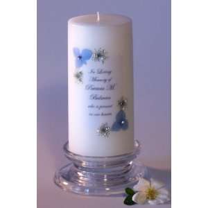  Blue Hydrangea Swarovski Crystal Memorial Candle
