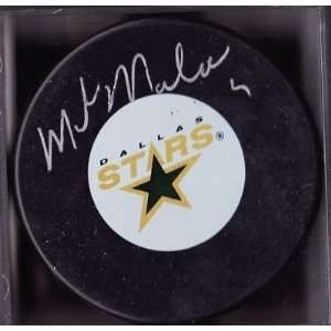  Mike Modano Signed Hockey Puck   Logo   Autographed NHL 