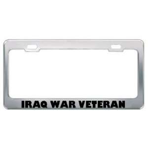 Iraq War Veteran Military Metal License Plate Frame Holder Border Tag