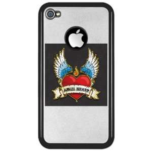    iPhone 4 or 4S Clear Case Black Winged Angel Heart 