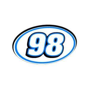  98 Number Jersey Nascar Racing   Blue   Window Bumper 