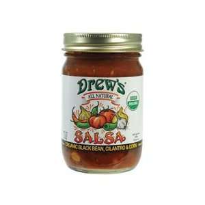 Drews All Natural 100% Organic Cilantro, Corn, Black Bean Salsa 12 oz 