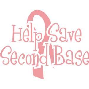  Help Save Second Base Pink Breast Cancer Decal Car Sticker 