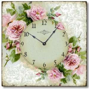 Item C6120 Vintage Style Romantic Shabby Roses Clock 