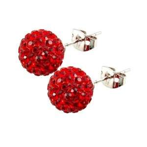  Tresor Paris Saint Remy Red Crystal Earrings, 10mm 