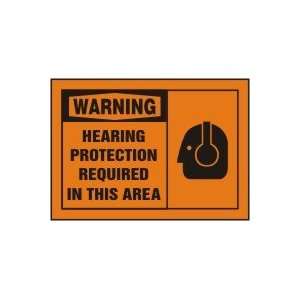 WARNING HEARING PROTECTION REQUIRED IN THIS AREA (W/GRAPHIC) Sign   10 