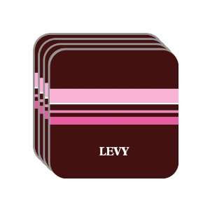 Personal Name Gift   LEVY Set of 4 Mini Mousepad Coasters (pink 