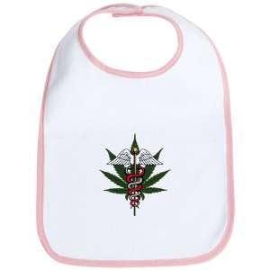  Baby Bib Petal Pink Medical Marijuana Symbol Everything 
