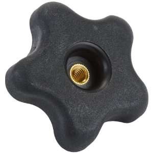  Knob, Five Star With Through Hole, 3/8 16 Insert