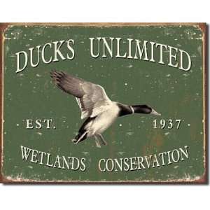 Ducks Unlimited   Since 1937 Metal Tin Sign 16W x 12.5H  