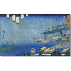 Utagawa Hiroshige Ukiyo E Tile Mural Home Remodeling Design Idea  12 