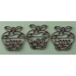  HOME Sweet Home 3pc. set APPLE ornament WALL kitchen NU 
