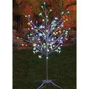  Color Changing Silver Blossom Tree   90 LED Adj Height 