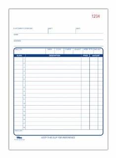 TOPS Sales Slip, Carbonless Duplicate, 5.5 x 7.87 Inches, 50 Sets/Book 