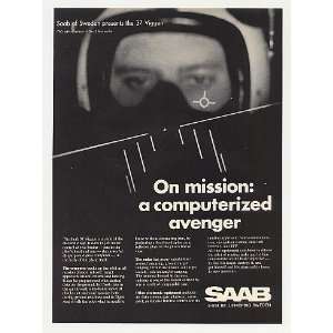   Saab 37 Viggen Aircraft Pilot Computer Radar Print Ad