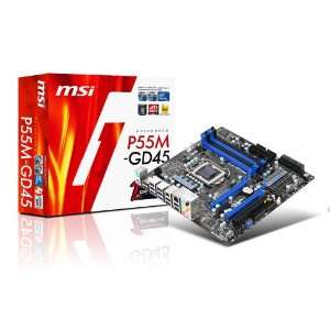  MSI LGA 1156 Intel P55 Micro ATX Intel Motherboard P55M 