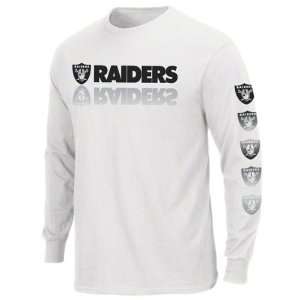  Oakland Raiders White Dual Threat III Long Sleeve T Shirt 