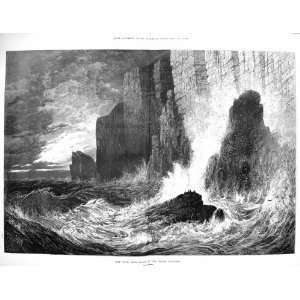  1876 Wild West Coast North Countrie Cliffs Sea Fine Art 