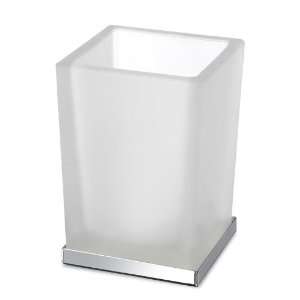 Windisch 94125CR Black or White Frosted Glass Bathroom Tumbler with 
