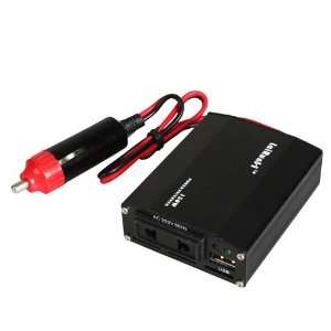   12V to AC 220V Power Inverter with Plug USB Outlet Black Electronics
