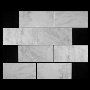   Italian White Bianco Carrera 12x24 Marble Tile Honed