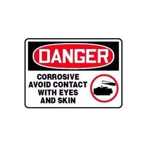 DANGER CORROSIVE AVOID CONTACT WITH EYES AND SKIN (W/GRAPHIC) Sign 