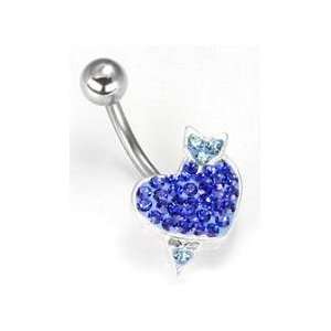 14g 7/16 Crystal Explosion CUPIDS Heart Belly Button Jewelry  Mix My 