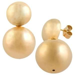  14kt Rose Gold Over Sterling Silver Bead Ball Earrings 