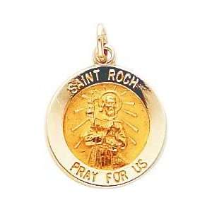  14K Gold Saint Roch Medal Charm Jewelry