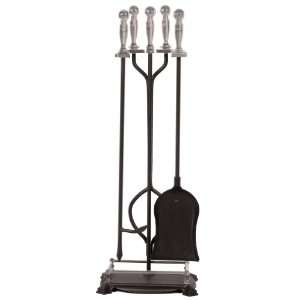  Panacea 15008 Fireplace Toolset with Nickel Handles Rods 