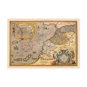  Map of Northwestern Africa 12x18 Giclee on canvas