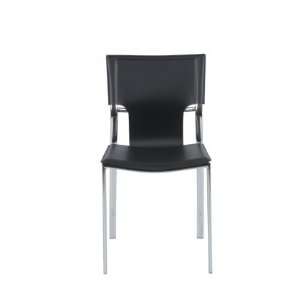  17212BLK Vinnie Leather Side Chair in Black (Set of
