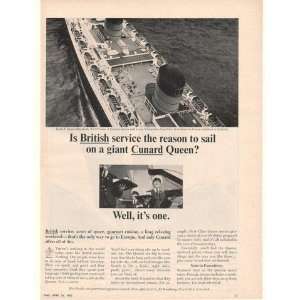   Queen Elizabeth Ship British Service Print Ad (17225)