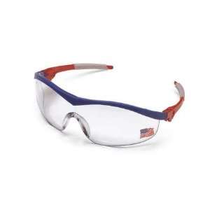  CREWS ST140 Safety Eyewear,Clear,Red/White/Blue