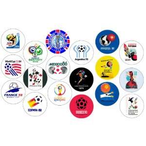 Football World Cups (1930   2010) Logos Refrigerator Magnet 2.25 