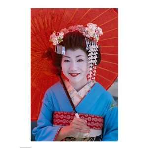  Geisha, Kyoto, Honshu, Japan HIGH QUALITY MUSEUM WRAP 