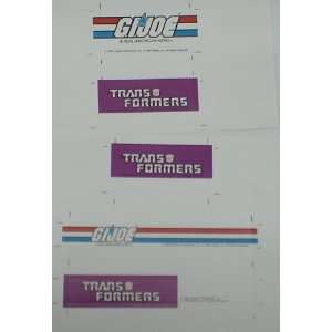  GI JOE TRANSFORMERS MISC STUDIO STICKERS/LABELS 