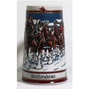  1989 Budweiser Clydesdale Holiday Beer Stein Everything 