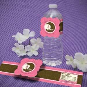  Pink Baby Elephant   Water Bottle Labels   Personalized 