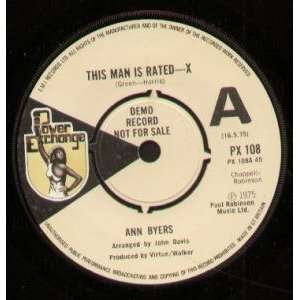  THIS MAN IS RATED X 7 INCH (7 VINYL 45) UK POWER EXCHANGE 