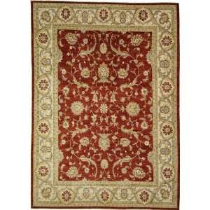  91 x 128 Red Hand Knotted Wool Ziegler Rug Furniture 