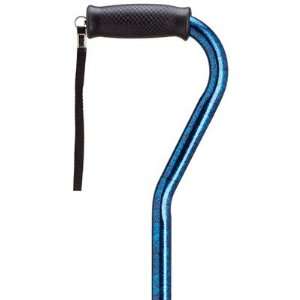 Unisex Aluminum Offset Handle Cane with Granite Style Color Blue 