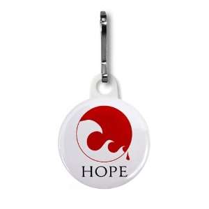 HOPE for JAPAN Earthquake Tsunami Survivors Flag 1 inch White Zipper 