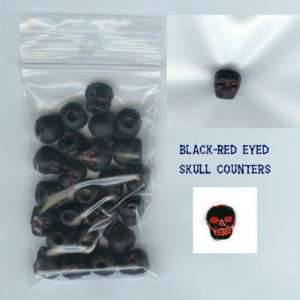  Black w/ Red Eyes Skull Counters (25) Toys & Games