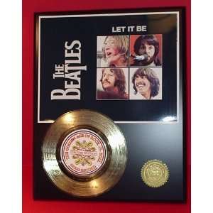  BEATLES LASER ETCHED W/ LYRICS TO LET IT BE GOLD RECORD 
