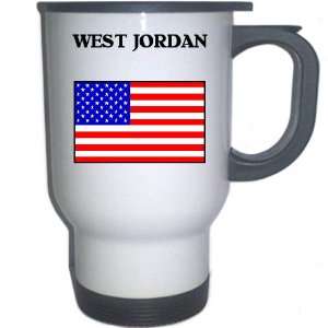  US Flag   West Jordan, Utah (UT) White Stainless Steel Mug 