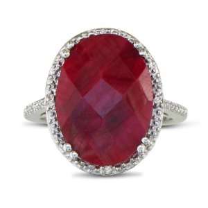  11ct Ruby Rough Cut Diamond Ring Set in Sterling Silver 