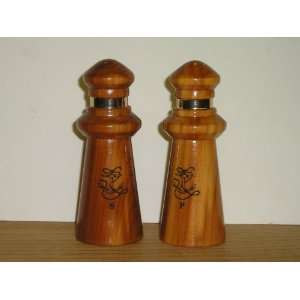 American Made Cedar Lighthouse Salt & Pepper Shakers ( 4 